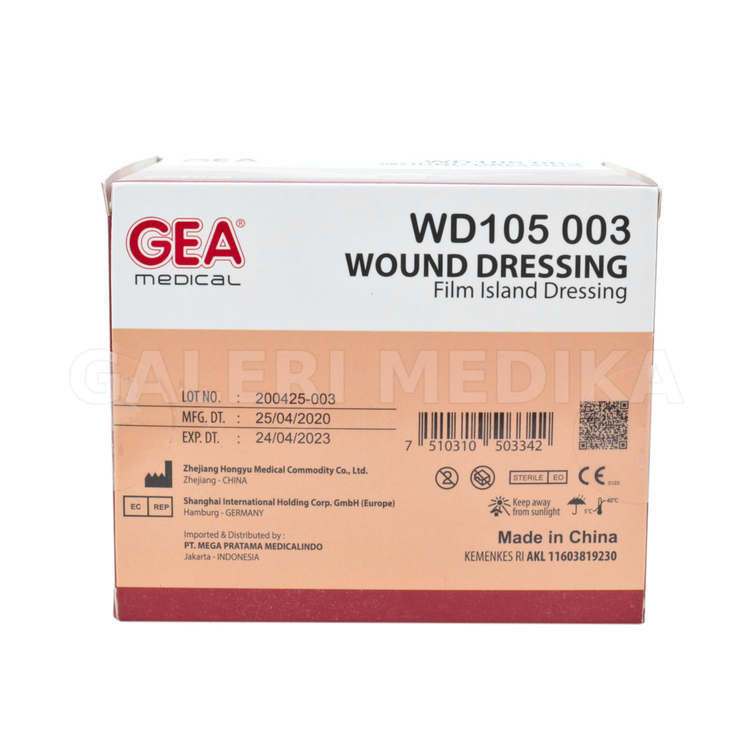 Wound Dressing WD105 003 GEA 60x70mm Plester Transparan Anti Air