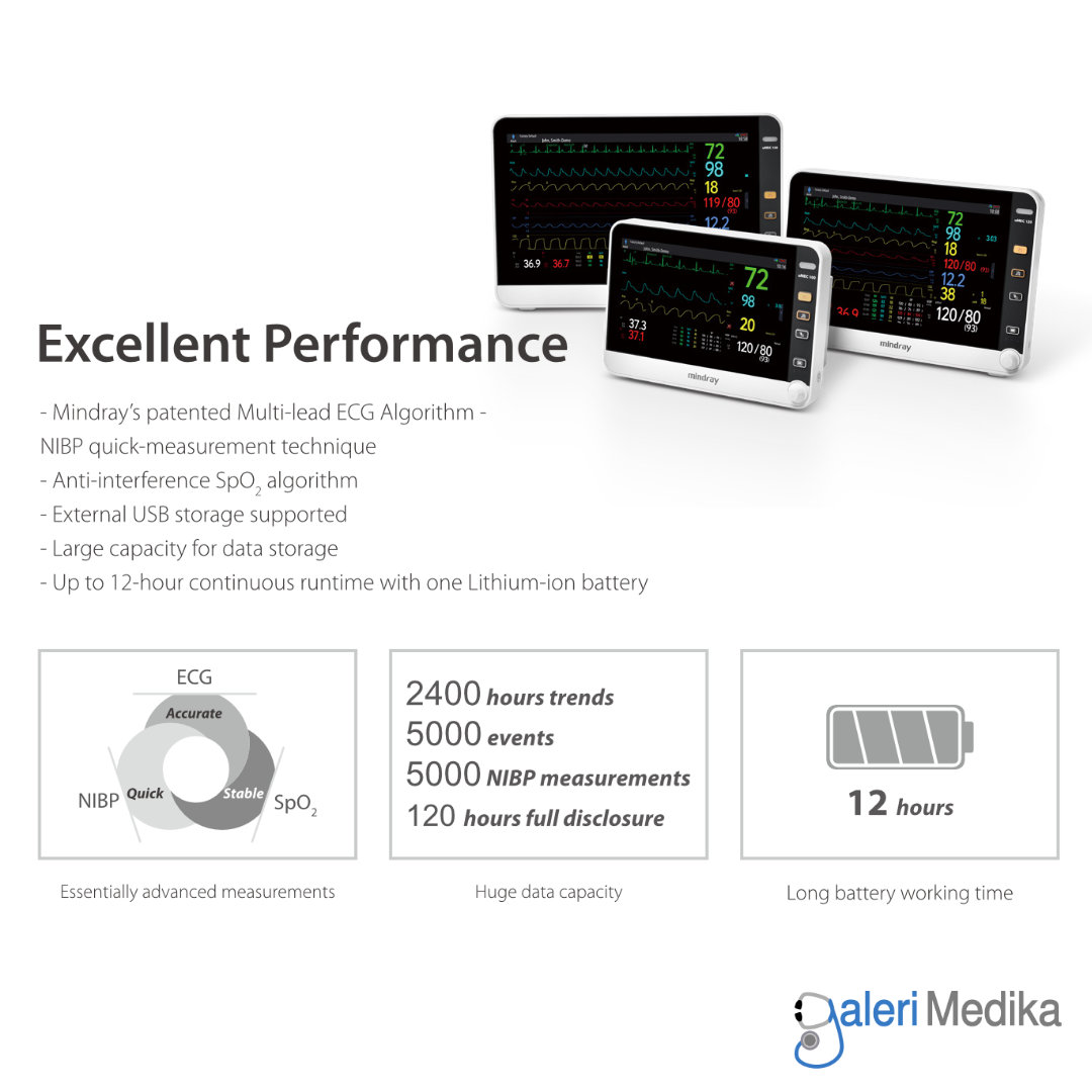 Patient Monitor uMEC 100 - 10 inch touch screen 5 parameter (5 lead ECG) Patient Monitor uMEC 100 - 10 inch touch screen 5 parameter (5 lead ECG)