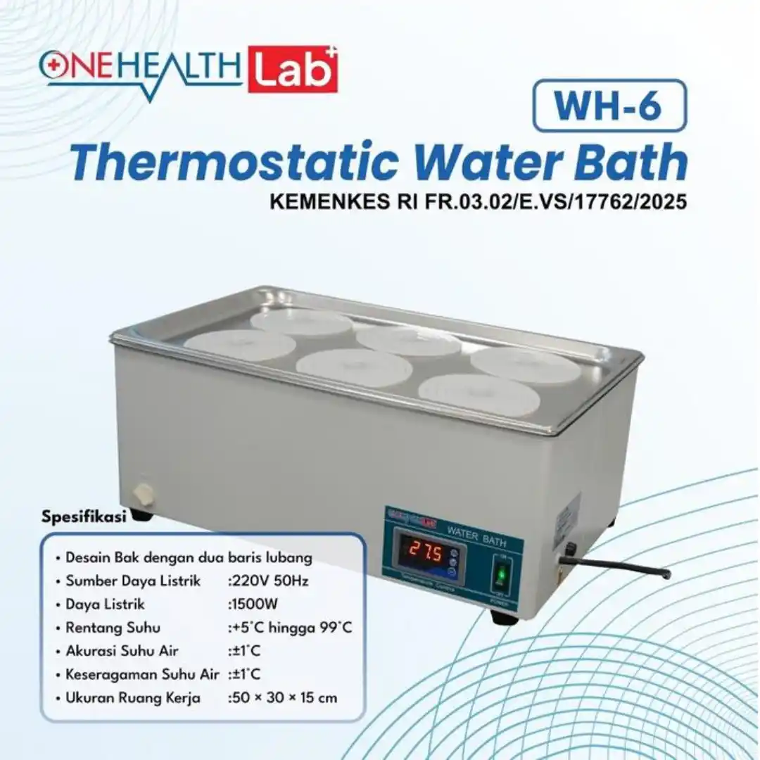 Digital Water bath Laboratorium 6 Lubang OneHealth LAB+ WH-6 Digital Water bath Laboratorium 6 Lubang OneHealth LAB+ WH-6