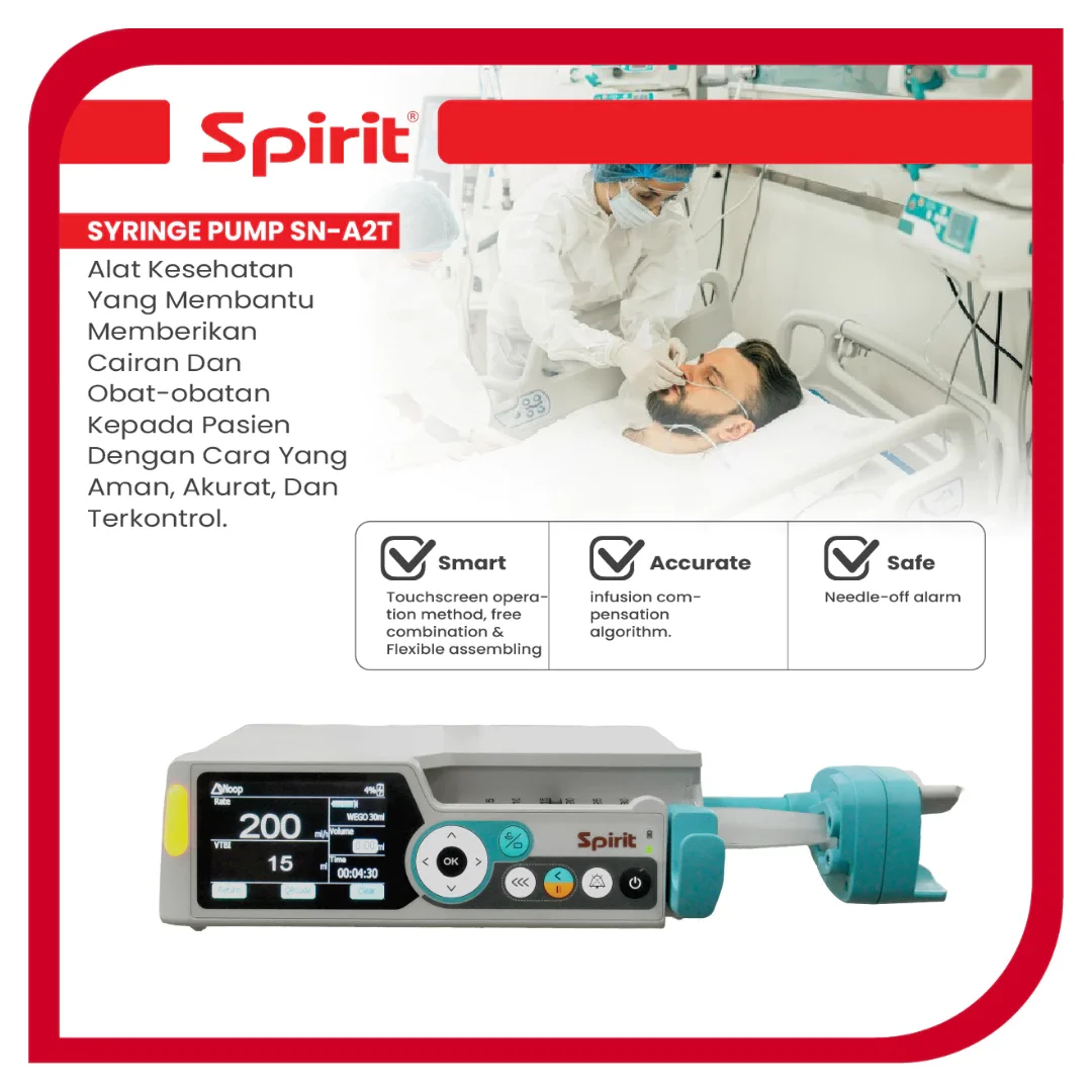 SPIRIT Syringe Pump SN-A2T Alat Infus Otomatis ICU NICU & Rawat Inap SPIRIT Syringe Pump SN-A2T Alat Infus Otomatis ICU NICU & Rawat Inap