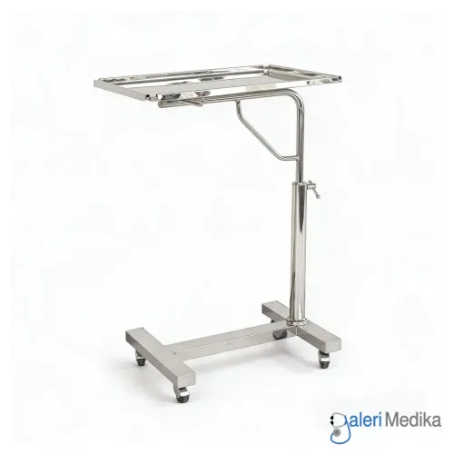 Meja Mayo Stainless Steel Indomed 4 Roda Height Adjustable Meja Mayo Stainless Steel Indomed 4 Roda Height Adjustable