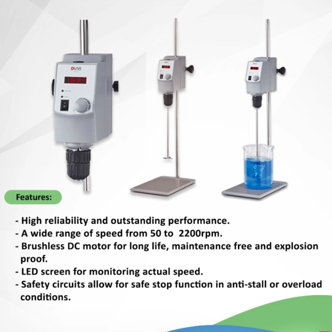 LED Overhead Stirrer DLAB OS20-S Pengaduk Cairan Digital Mixer Lab 20L