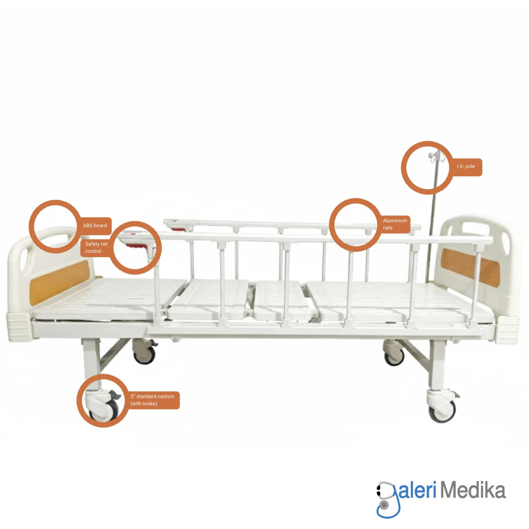 Ranjang Pasien GEA HB 3020W Manual Hospital Bed 2 Crank 