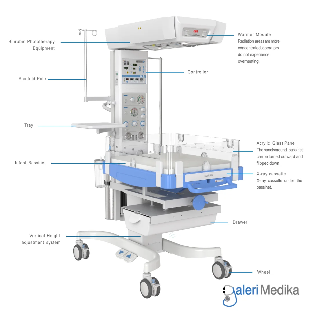 GEA HKN-93C Complete System Infant Radiant Warmer + Phototherapy & Suction Unit - T-Piece Resuscitator - Air/Oxygen Blender GEA HKN-93C Complete System Infant Radiant Warmer + Phototherapy & Suction Unit - T-Piece Resuscitator - Air/Oxygen Blender