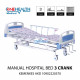 Ranjang Pasien OneHealth Manual Hospital Bed Deluxe 3 Crank + Tiang Infus