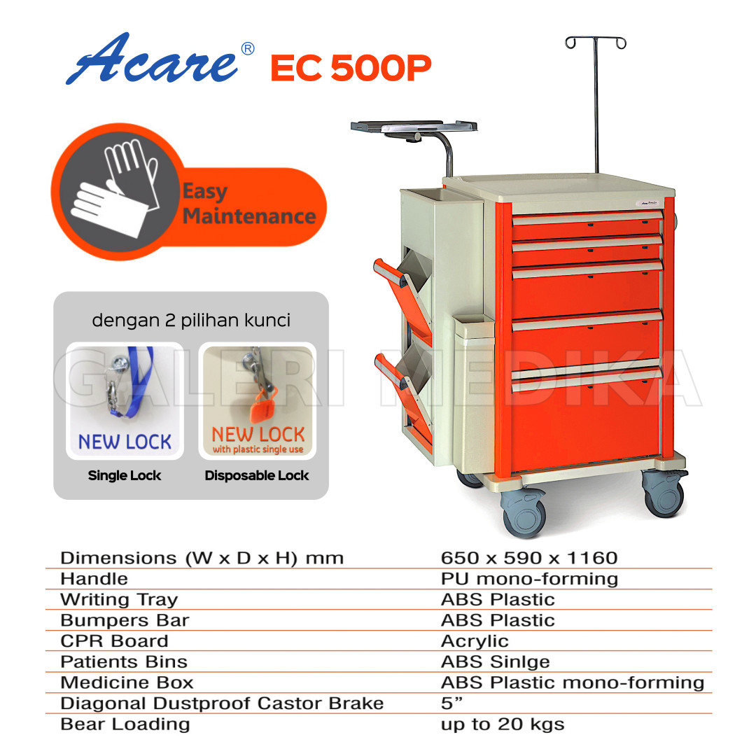 Troli Darurat Acare EC-500P Emergency Cart