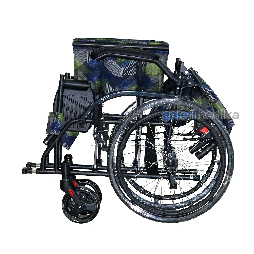 SPIRIT Kursi Roda Manual FS 863 BS-20 Steel Wheelchair Velg Jari