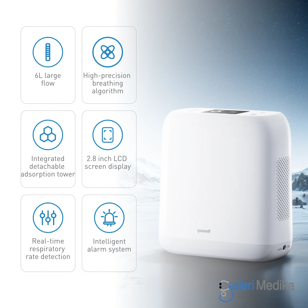 Yuwell Spirit 6 Portable Oxygen Concentrator For Travel Pulse Flow & Stable Oxygen Supply