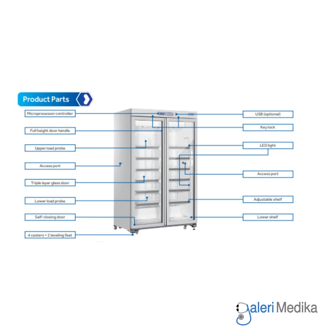 Kulkas Farmasi 1031 Liter Haier HYC-1031FD Pharmaceutical Refrigerator Double Solid Door Kulkas Farmasi 1031 Liter Haier HYC-1031FD Pharmaceutical Refrigerator Double Solid Door