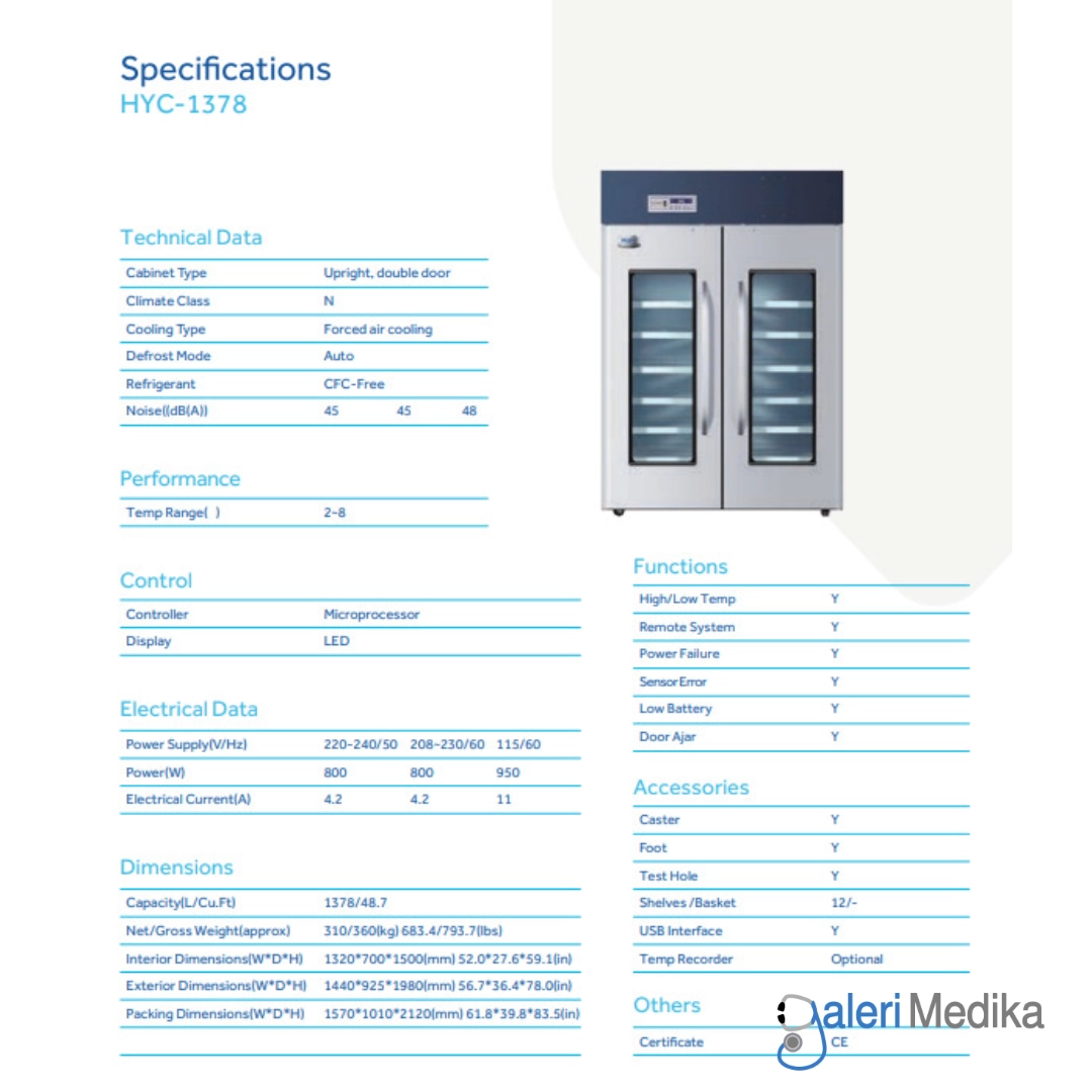 Kulkas Farmasi 1378 Liter Haier HYC-1378 Pharmaceutical Refrigerator Kulkas Farmasi 1378 Liter Haier HYC-1378 Pharmaceutical Refrigerator