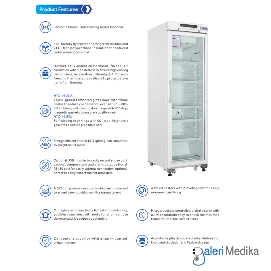 Kulkas Farmasi 461 Liter Haier HYC-461FD Pharmaceutical Refrigerator Single Solid Door Kulkas Farmasi 461 Liter Haier HYC-461FD Pharmaceutical Refrigerator Single Solid Door