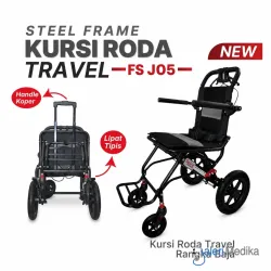 SPIRIT Kursi Roda Travel PORTABLE + HANDLE Lipat Tipis Roda All Terrain Wheelchair FSJ05 SPIRIT Kursi Roda Travel PORTABLE + HANDLE Lipat Tipis Roda All Terrain Wheelchair FSJ05