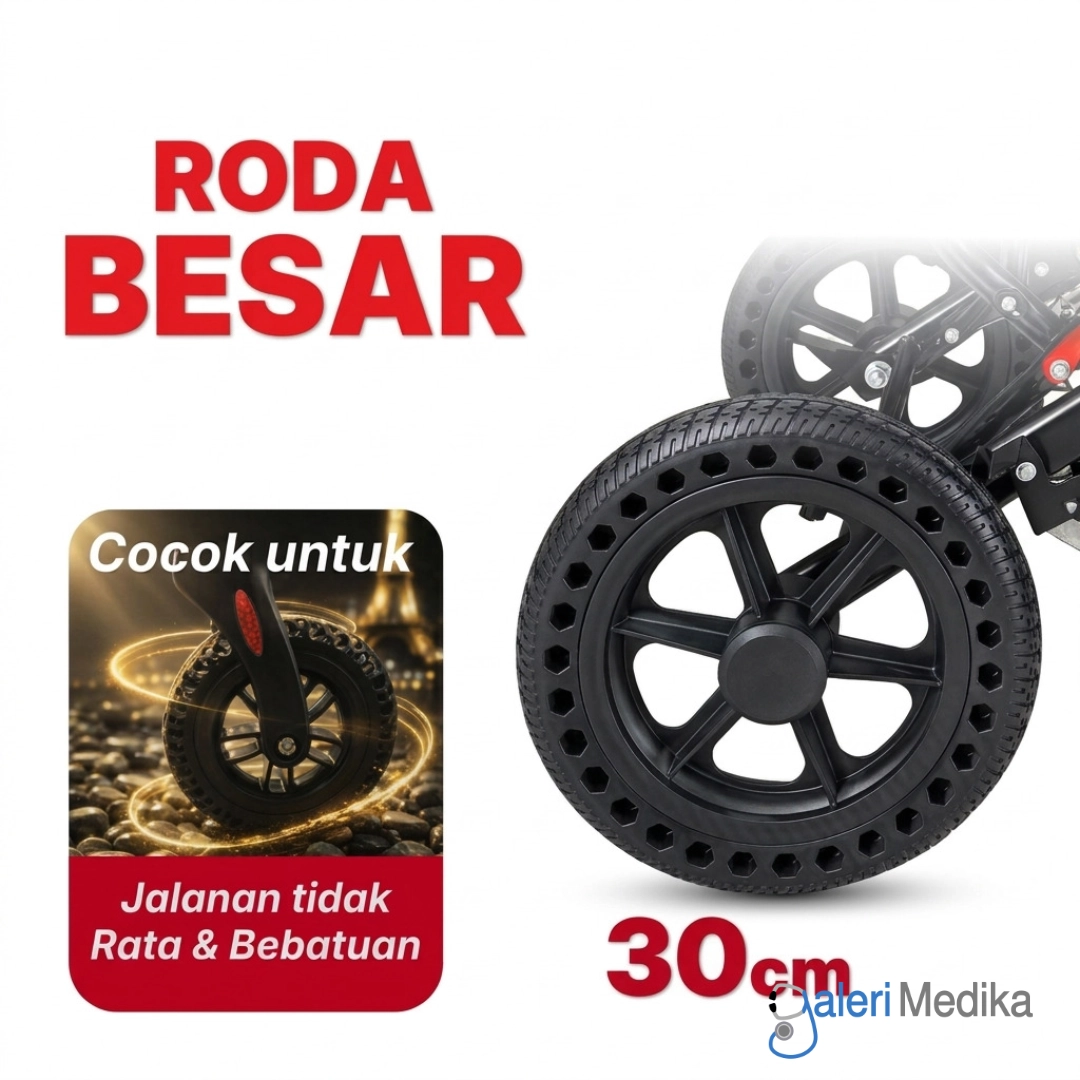 SPIRIT Kursi Roda Travel PORTABLE + HANDLE Lipat Tipis Roda All Terrain Wheelchair FSJ05 SPIRIT Kursi Roda Travel PORTABLE + HANDLE Lipat Tipis Roda All Terrain Wheelchair FSJ05