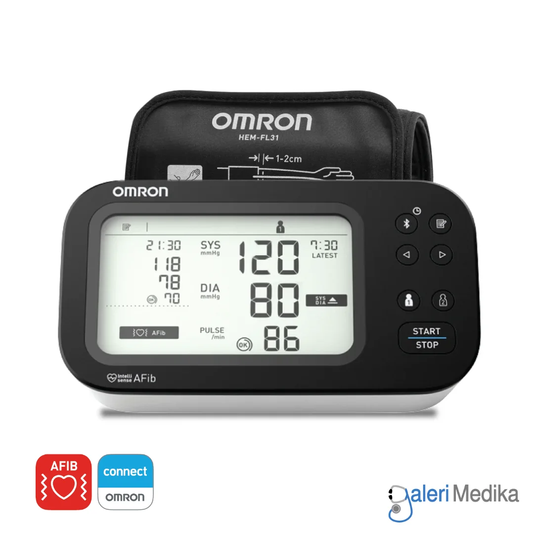 OMRON HEM-7383T1 Tensimeter Digital + AFIB Deteksi Stroke + Bluetooth & DUAL User