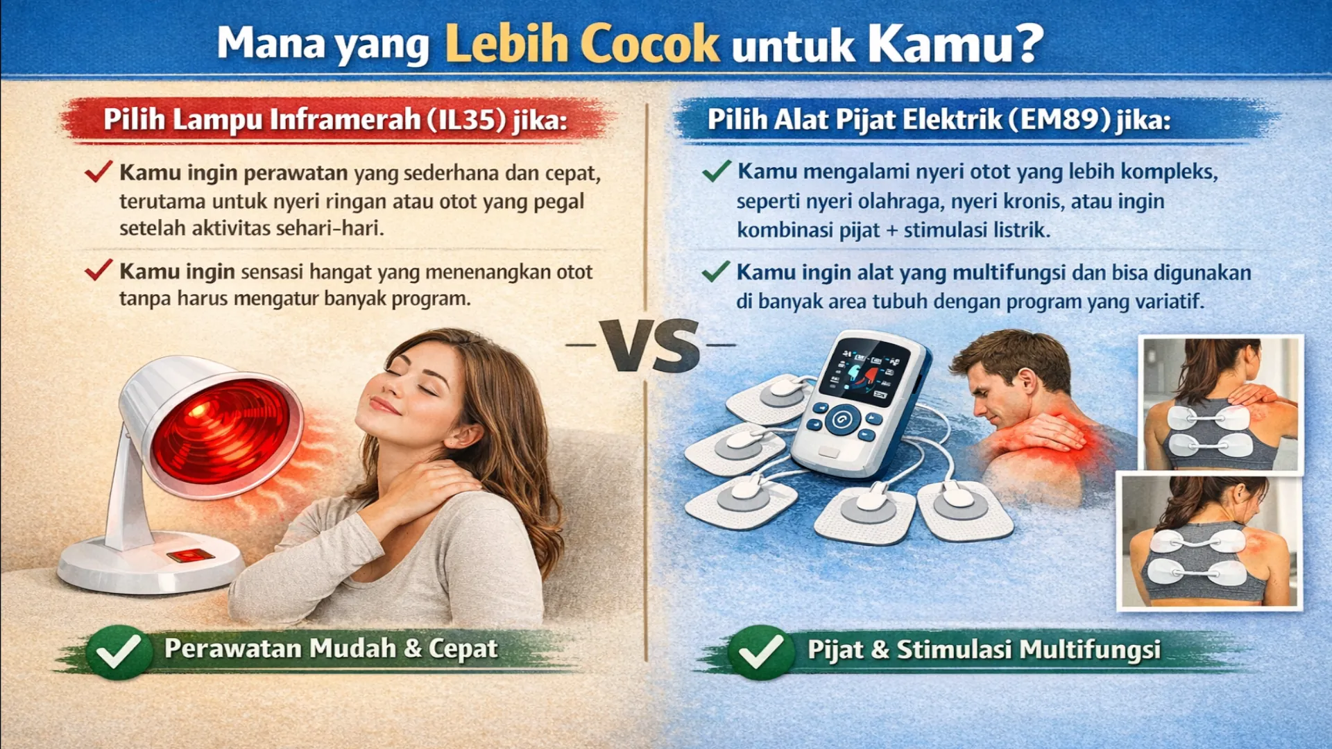 lampu infrared atau alat pijat elektrik