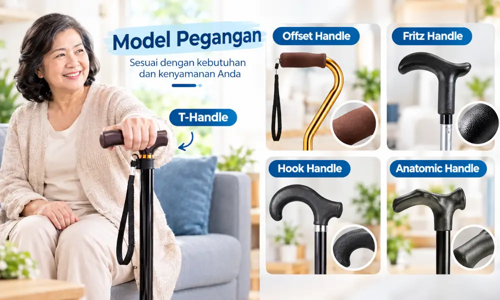 pilihan handle tongkat kursi portable